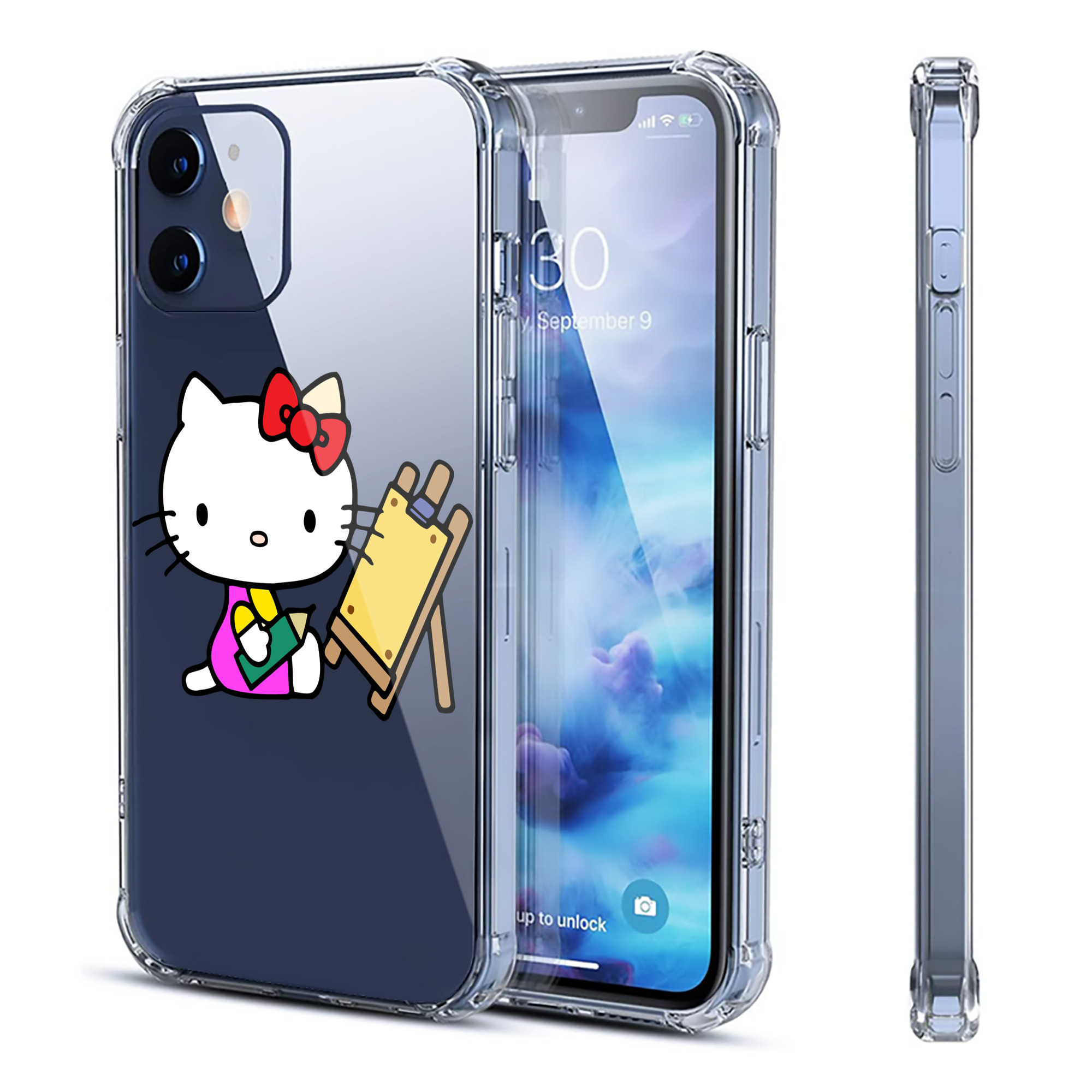 （画像用） Hello Kitty ハローキティ 【iPhone 12シリーズ対応】透明スマホケース（クリアソフトケース）